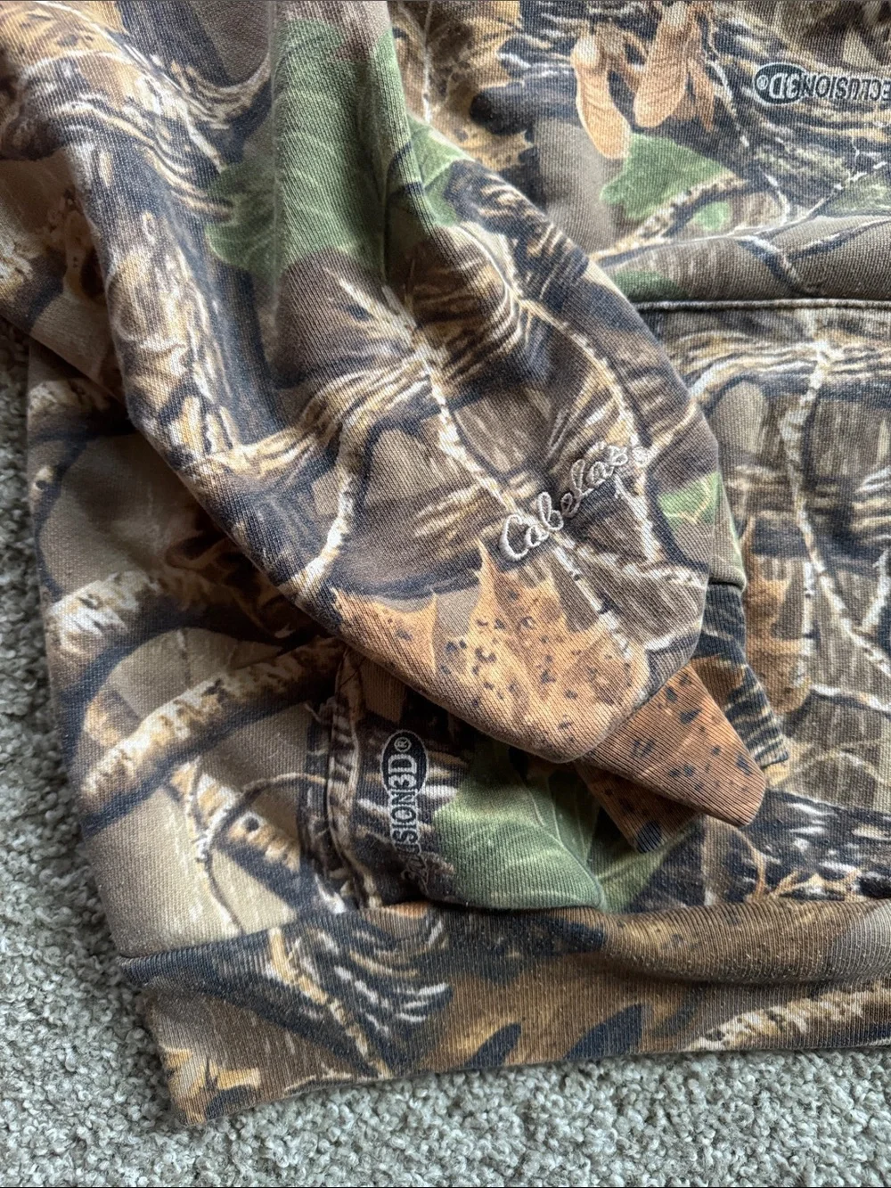 Cabela's Camo Zip-Up Sweater in Brown, Green, Tan